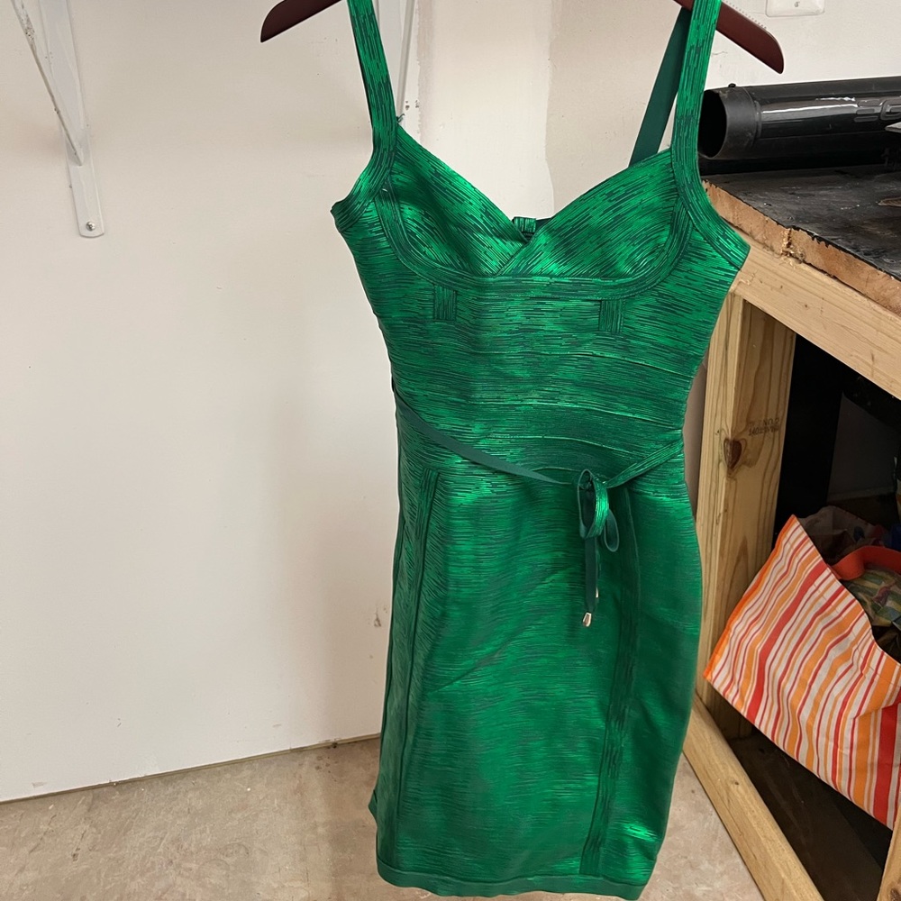 Green Metallic Bandage Dress from Amazon Size Medium